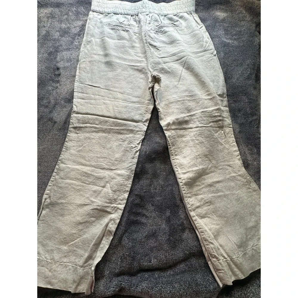 Chico's 100% Linen Straight Leg Pants Beige Oatmeal Size 2.5 Regular 107890 -13